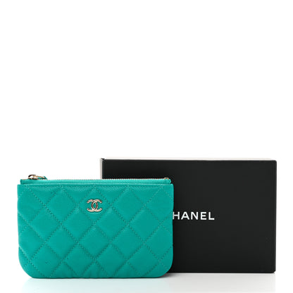 Chanel Caviar Quilted Small Cosmetic Case Turquoise 8 of 8