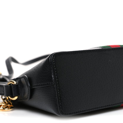 Gucci Calfskin GG Web Small Ophidia Dome Shoulder Bag Black 9 of 10