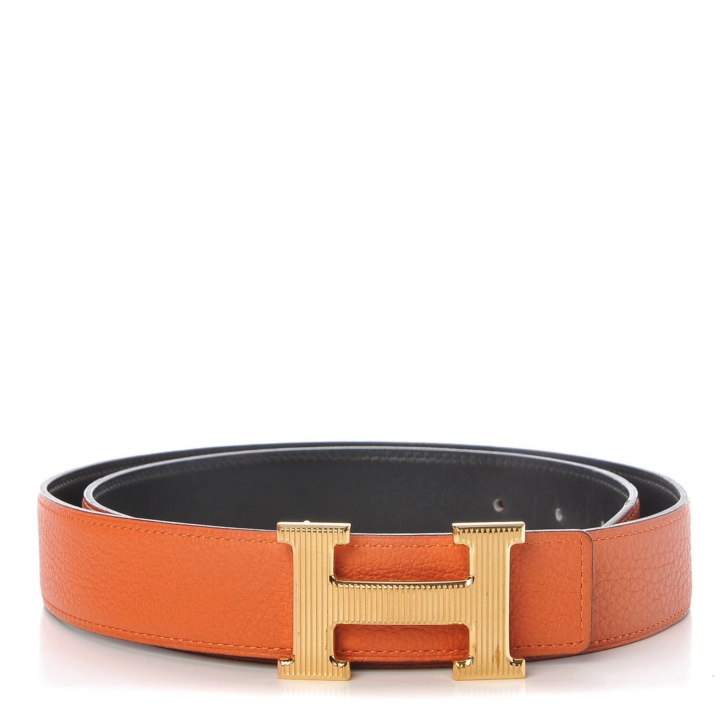 Box Togo 32mm Calandre H Belt 90 Chocolate Orange