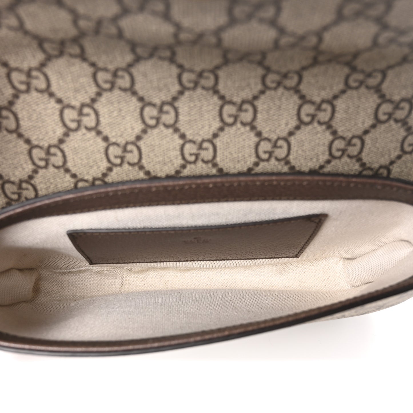 GG Supreme Monogram Textured Dollar Calfskin Web Mini Ophidia Envelope Shoulder Bag Beige Ebony