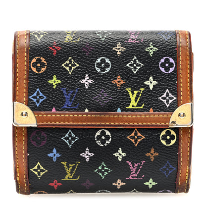 Louis Vuitton Monogram Multicolor Porte-Monnaie Billets Wallet Black 1 of 10
