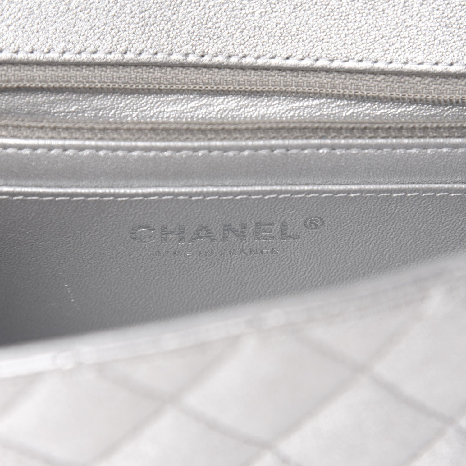 Chanel Metallic Lambskin Quilted Mini Rectangular Flap Silver 8 of 11