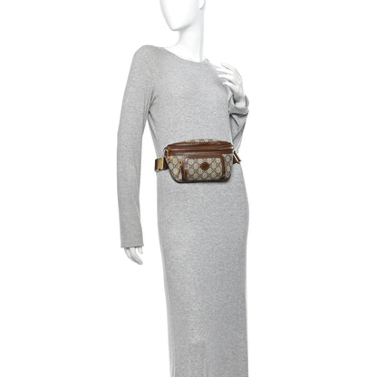 Gucci GG Supreme Monogram Textured Calfskin Retro Interlocking G Belt Bag Beige Ebony Brown Sugar 2 of 10