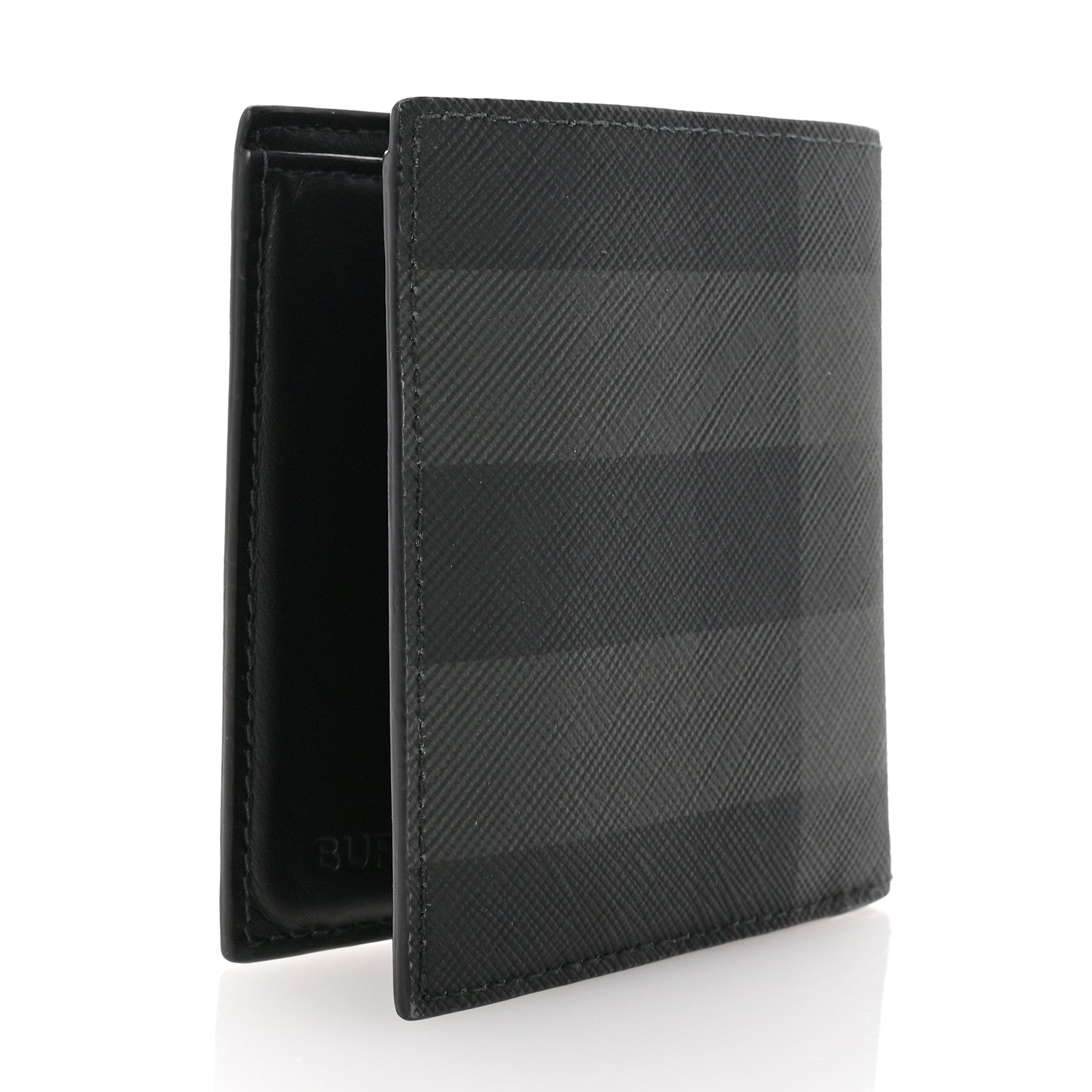 Burberry Charcoal Check Calfskin Bi-Fold Wallet 3 of 8