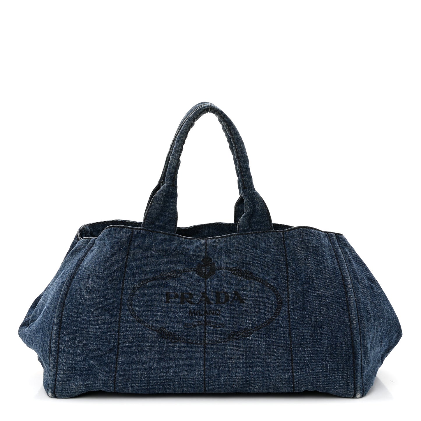 Denim Logo Tote Bleu