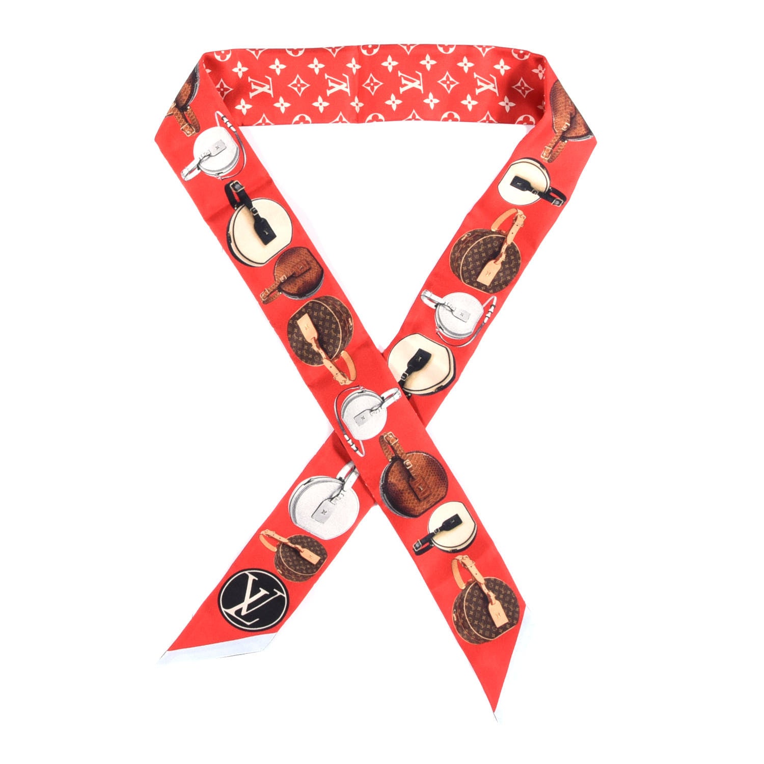 Louis Vuitton Silk Monogram Tribute To Chapeau BB Bandeau Red 2 of 3