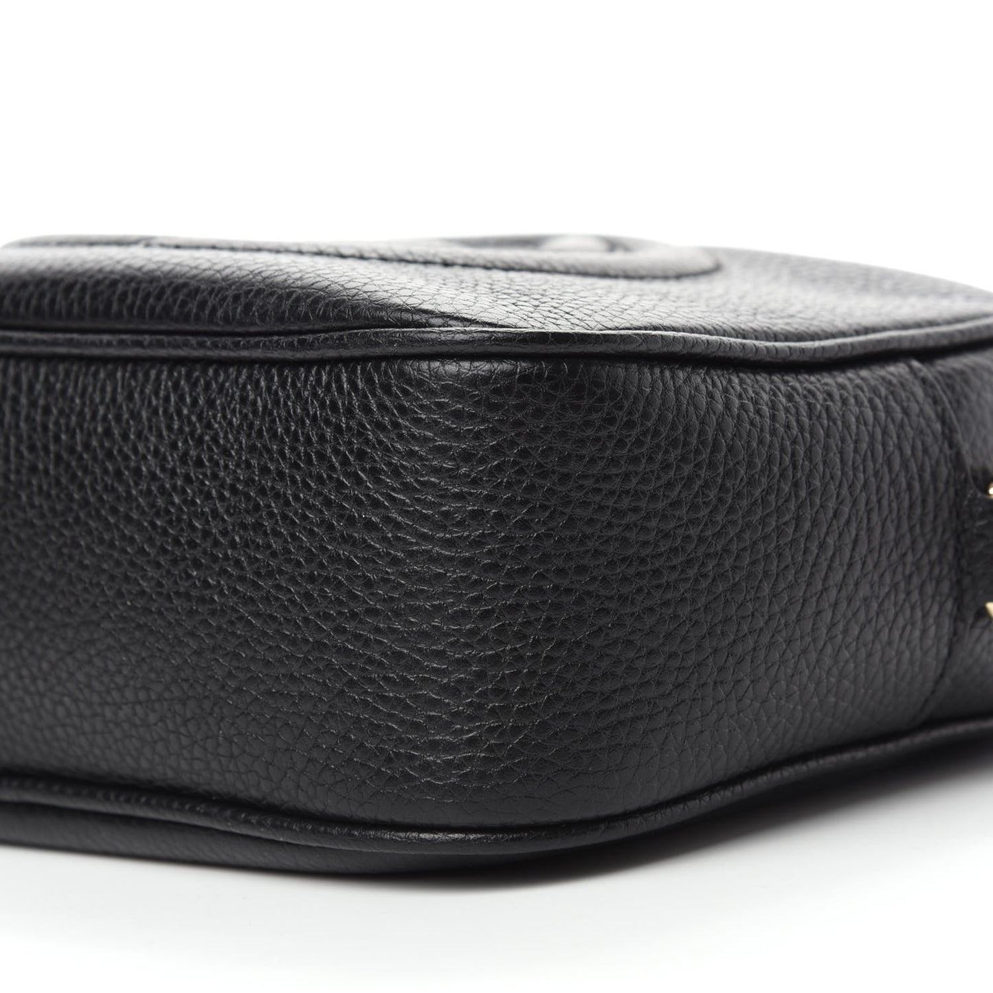 Pebbled Calfskin Small Soho Disco Bag Black