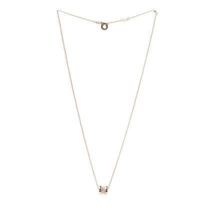 Bulgari 18K Rose Gold Diamond Small B.Zero1 Pave Pendant Necklace 3 of 7