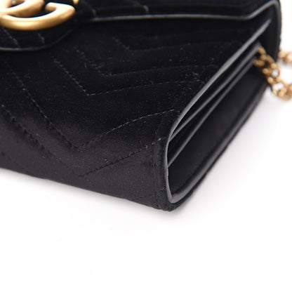 Gucci Velvet Matelasse GG Marmont Chain Wallet Black 9 of 10