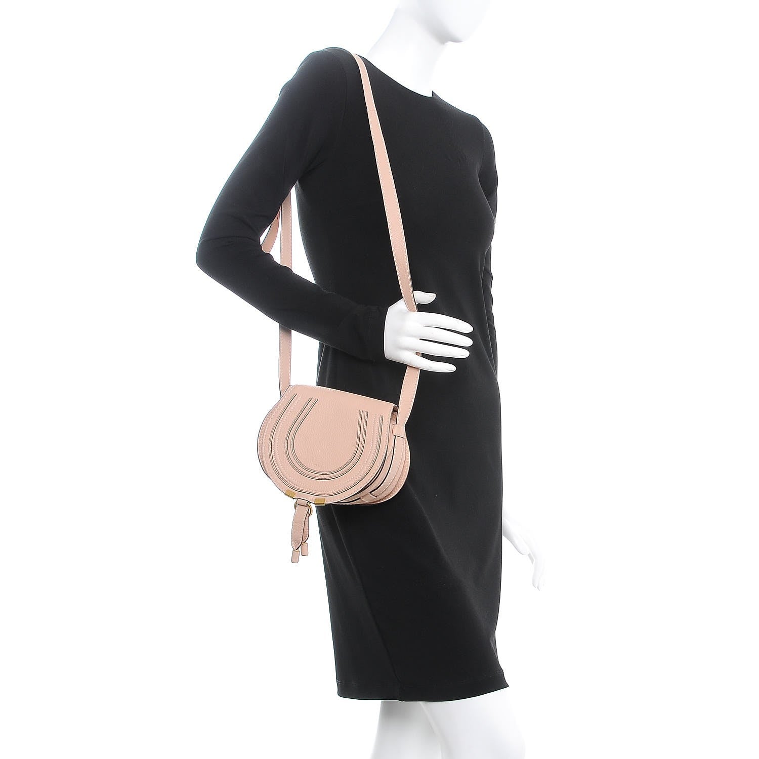 Chloe Calfskin Mini Marcie Round Crossbody Bag Blush Nude 2 of 8