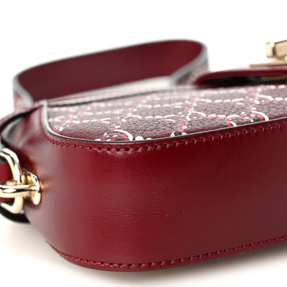 Gucci Calfskin Monogram Mini Moon Side Shoulder Bag Rosso Ancora Red 8 of 9