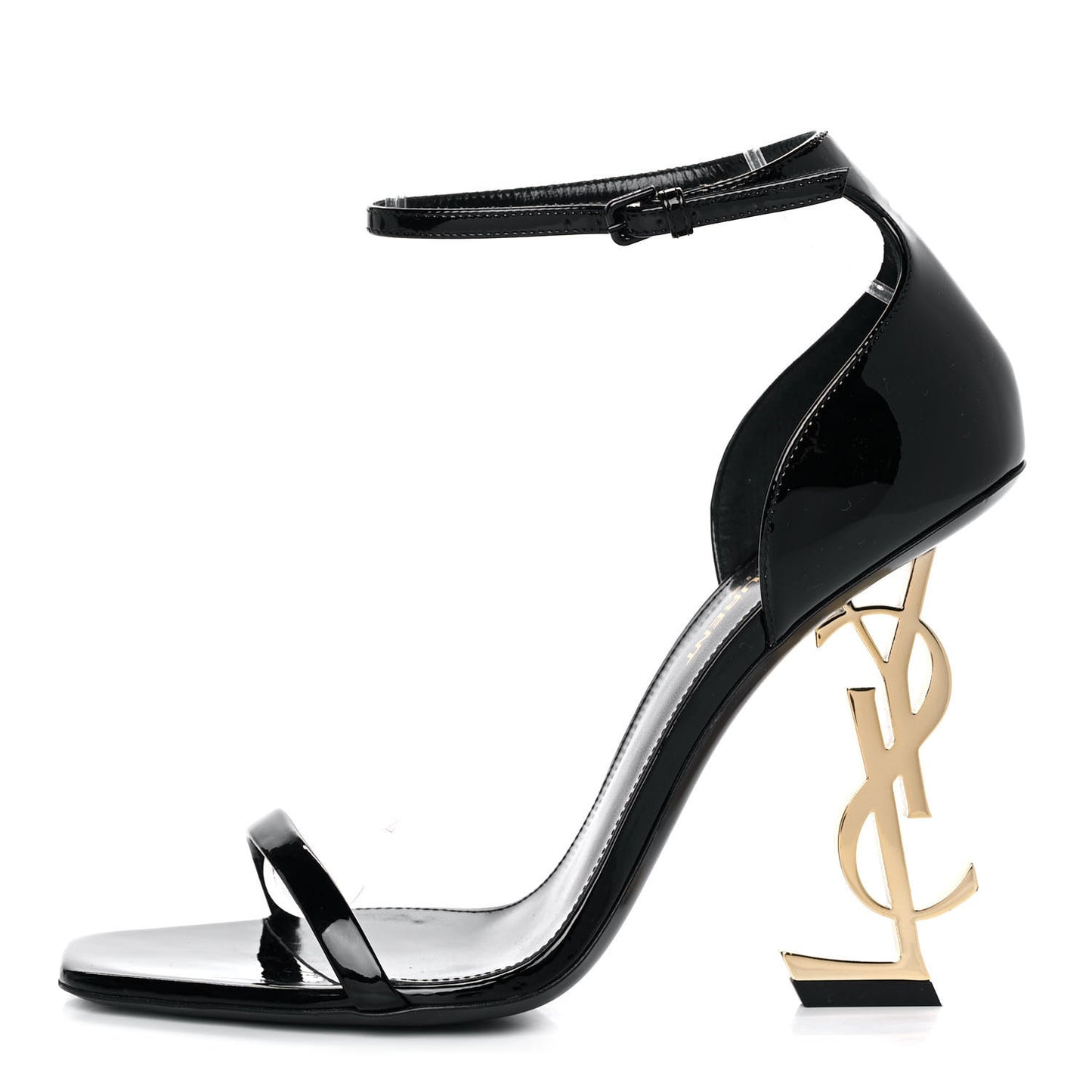 Patent Calfskin Opyum Sandals 38 Black