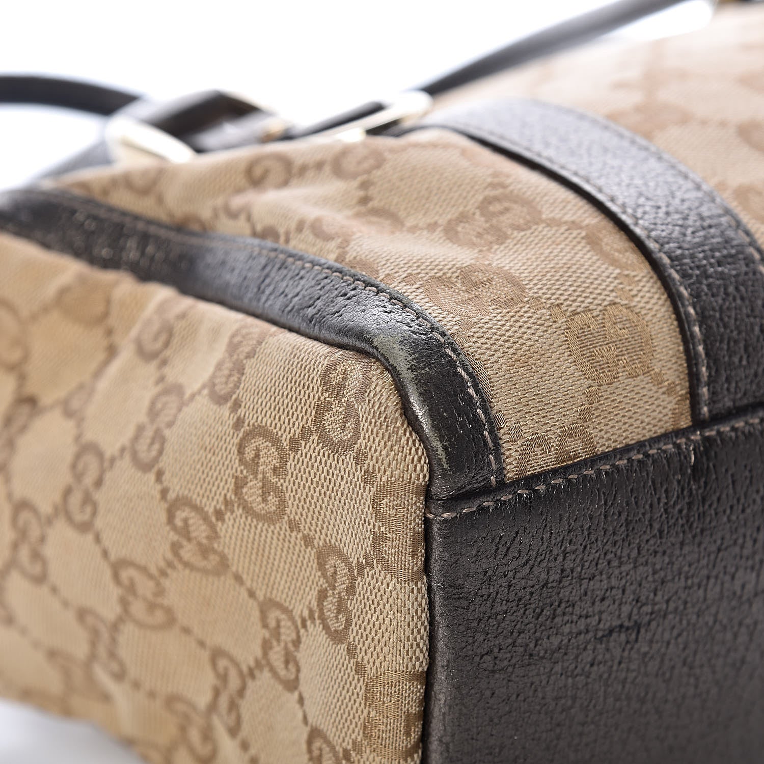 Gucci Monogram Small Abbey Boston Metallic Brown 14 of 19