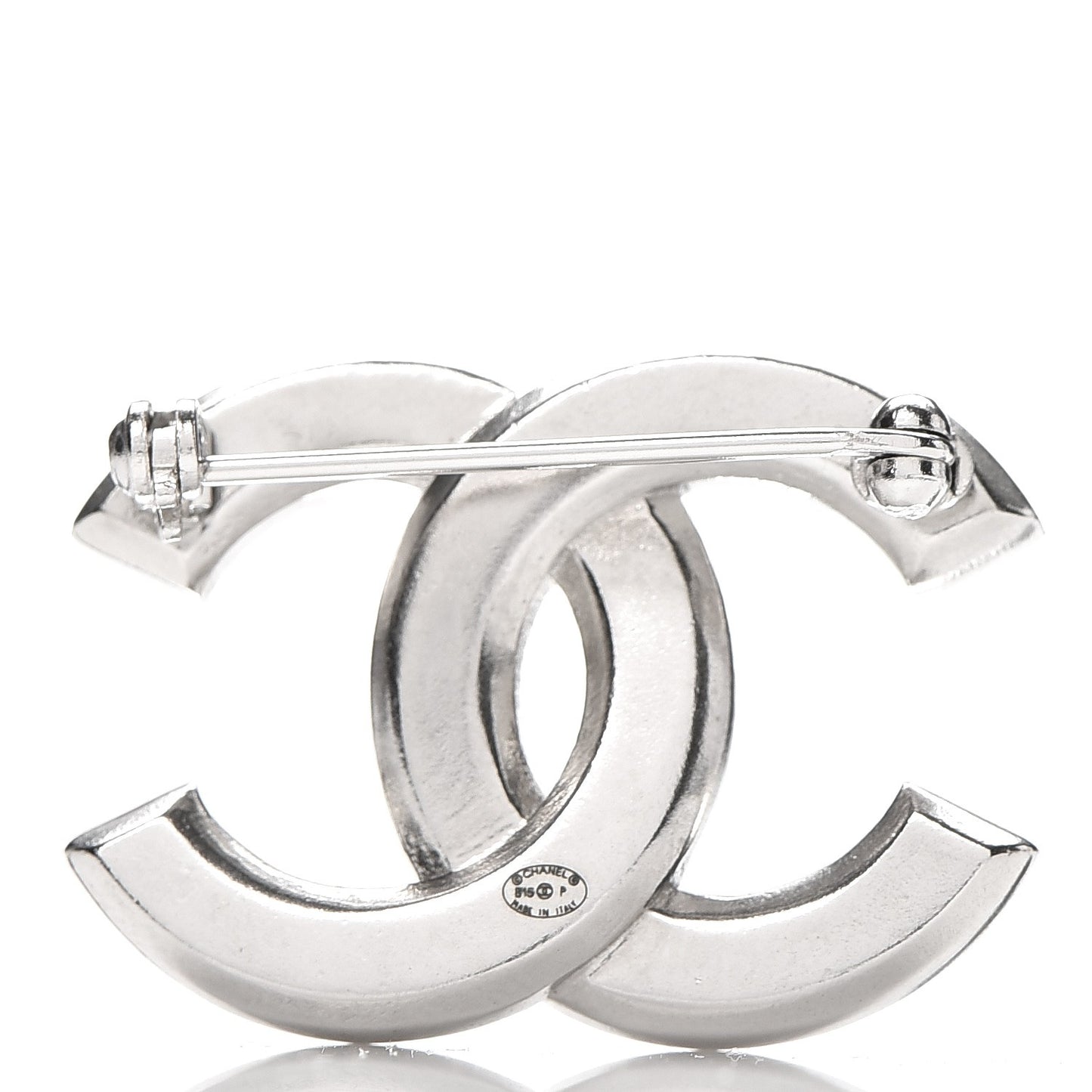 Baguette Crystal CC Brooch Silver