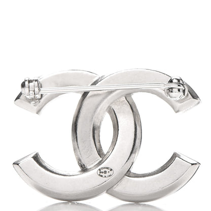 Chanel Baguette Crystal CC Brooch Silver 3 of 4