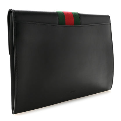 Gucci Calfskin Maxi Sylvie Clutch Black 3 of 8