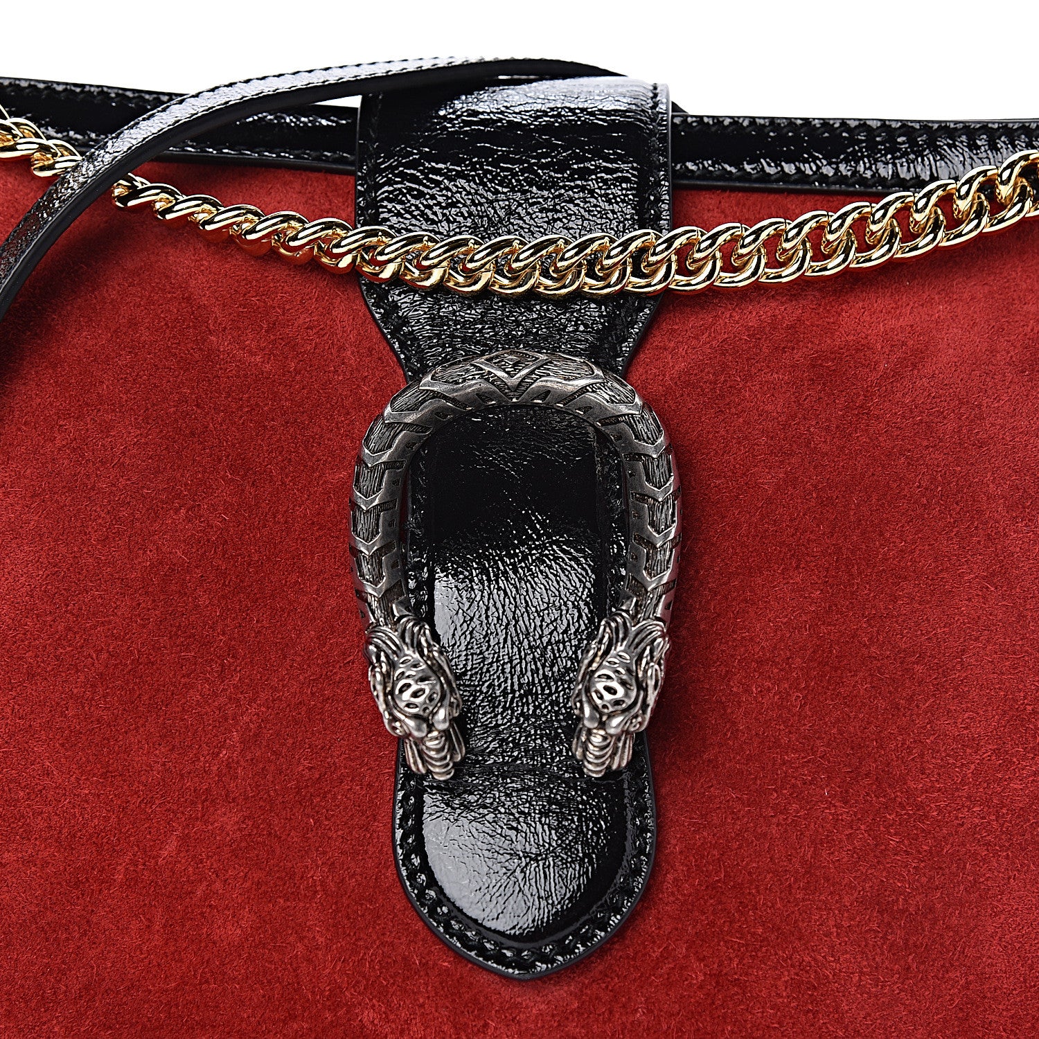 Gucci Suede Patent Medium Dionysus Bucket Bag Red 13 of 13
