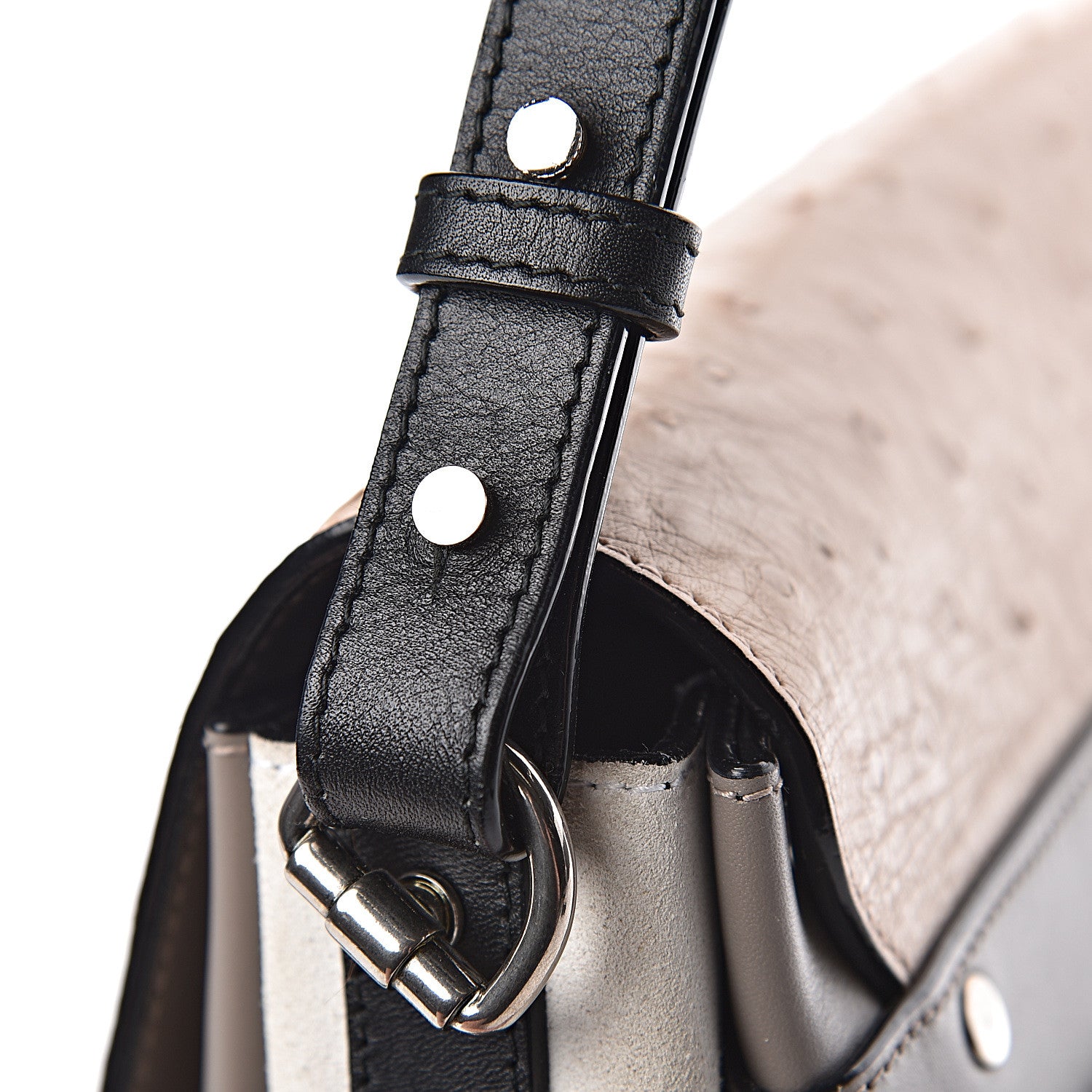 Proenza Schouler Ostrich Calfskin Suede PS Elliot Ciclo Pulver Ivory Black 17 of 26