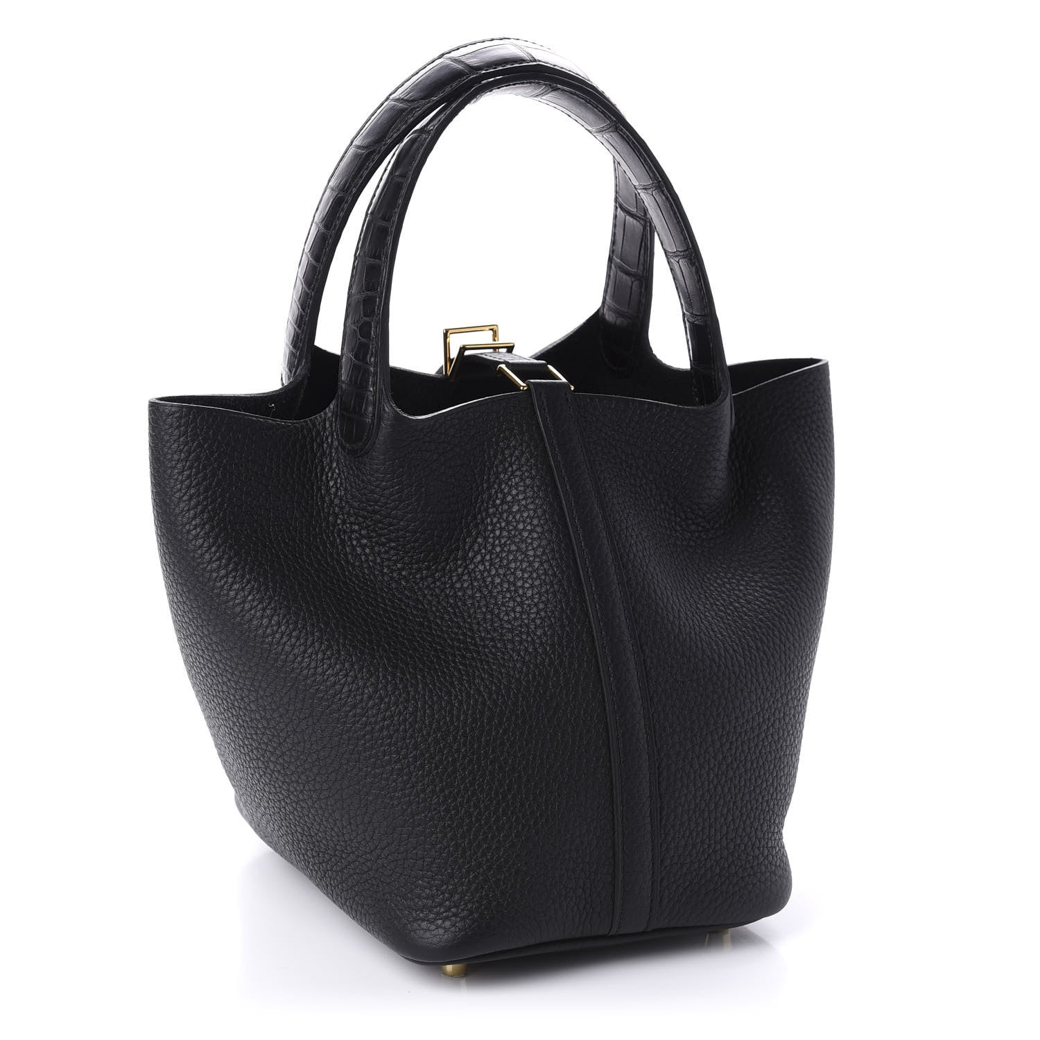 Hermes Taurillon Clemence Matte Alligator Picotin Lock Touch 18 PM Black 3 of 11