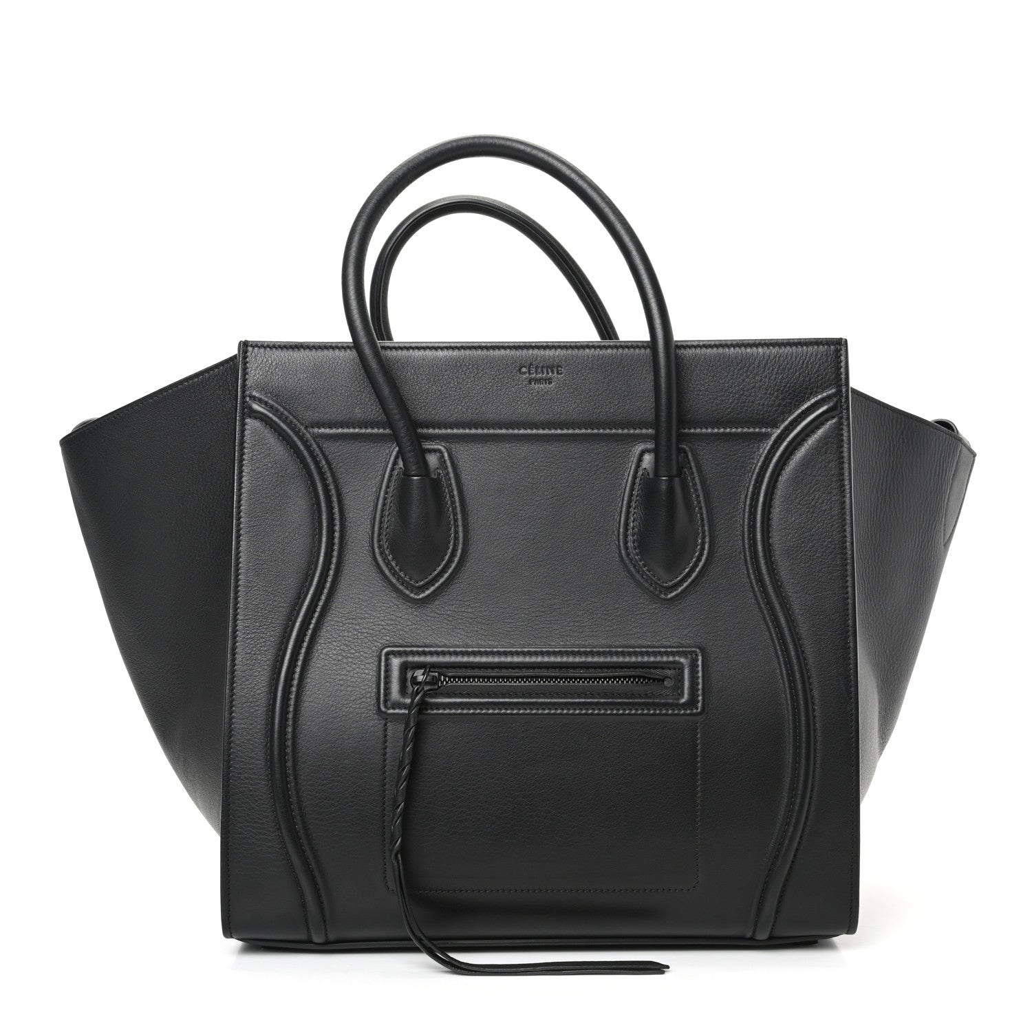 Celine Supple Calfskin Medium Phantom Luggage Black 1 of 8