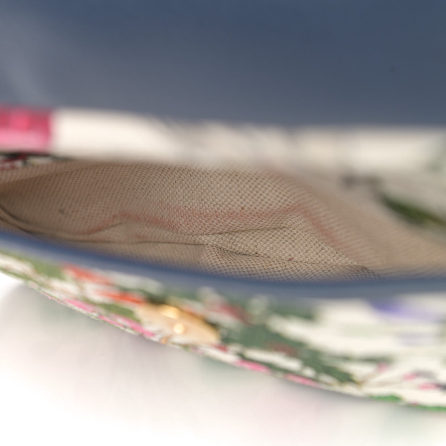 Canvas Flora Floral Shoulder Bag White Blue Agata Multicolor