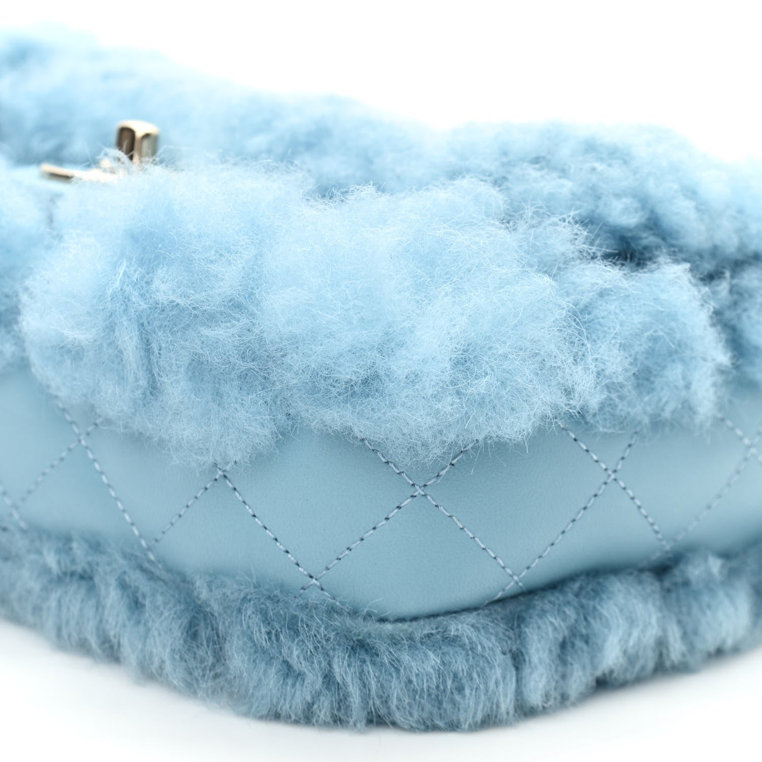 Chanel Shearling Lambskin Quilted Flap Blue 10 of 10