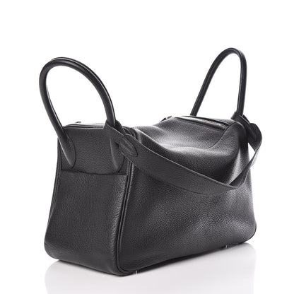 Hermes Taurillon Clemence Lindy 30 Black 3 of 14