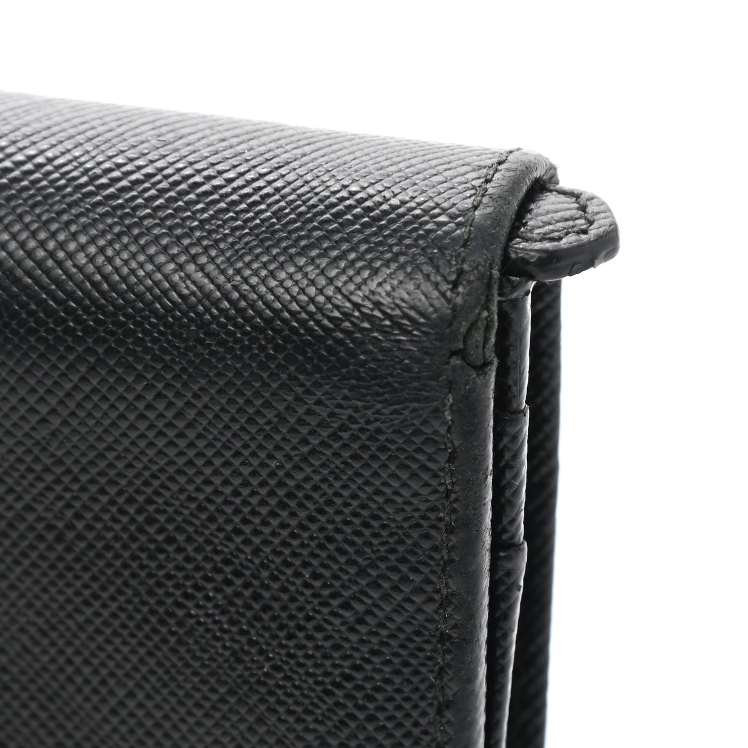 Prada Saffiano Triangle Continental Flap Wallet Black 11 of 12