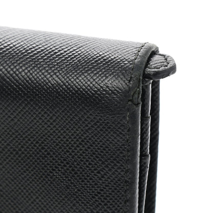Prada Saffiano Triangle Continental Flap Wallet Black 11 of 12