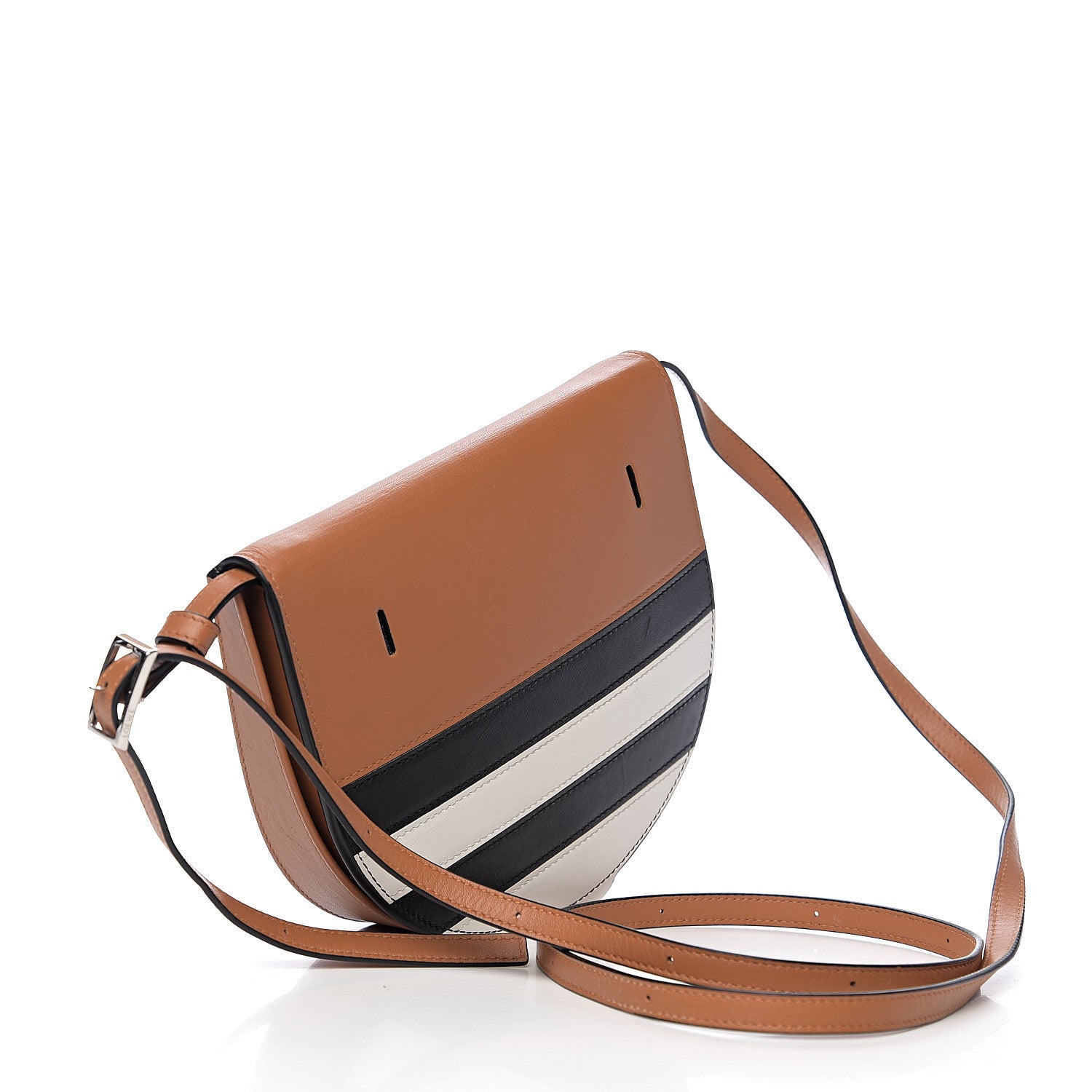Loewe Calfskin Marine Stripe Mini Heel Shoulder Bag Tan 2 of 9