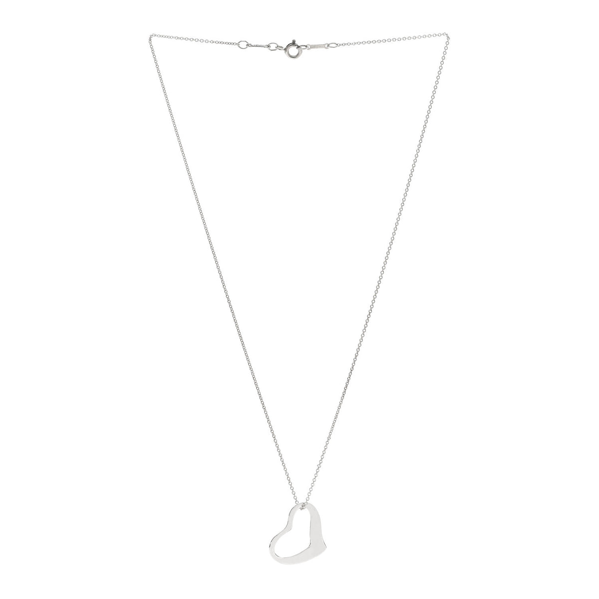 Sterling Silver 22mm Elsa Peretti Open Heart Pendant Necklace