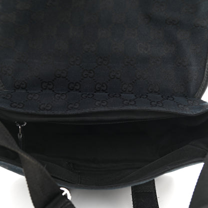 Gucci Monogram Small Double Buckle Flap Messenger Bag Black 5 of 16