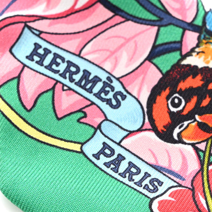 Hermes Silk Jungle Love Love Twilly Emeraude Rose Brun 2 of 8