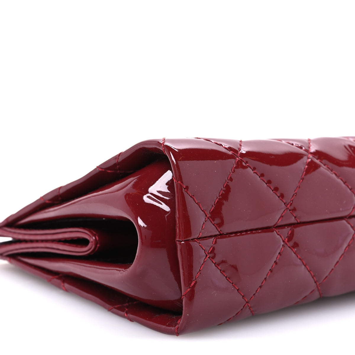 Chanel Patent CC Quilted Timeless Clutch Red 9 of 10