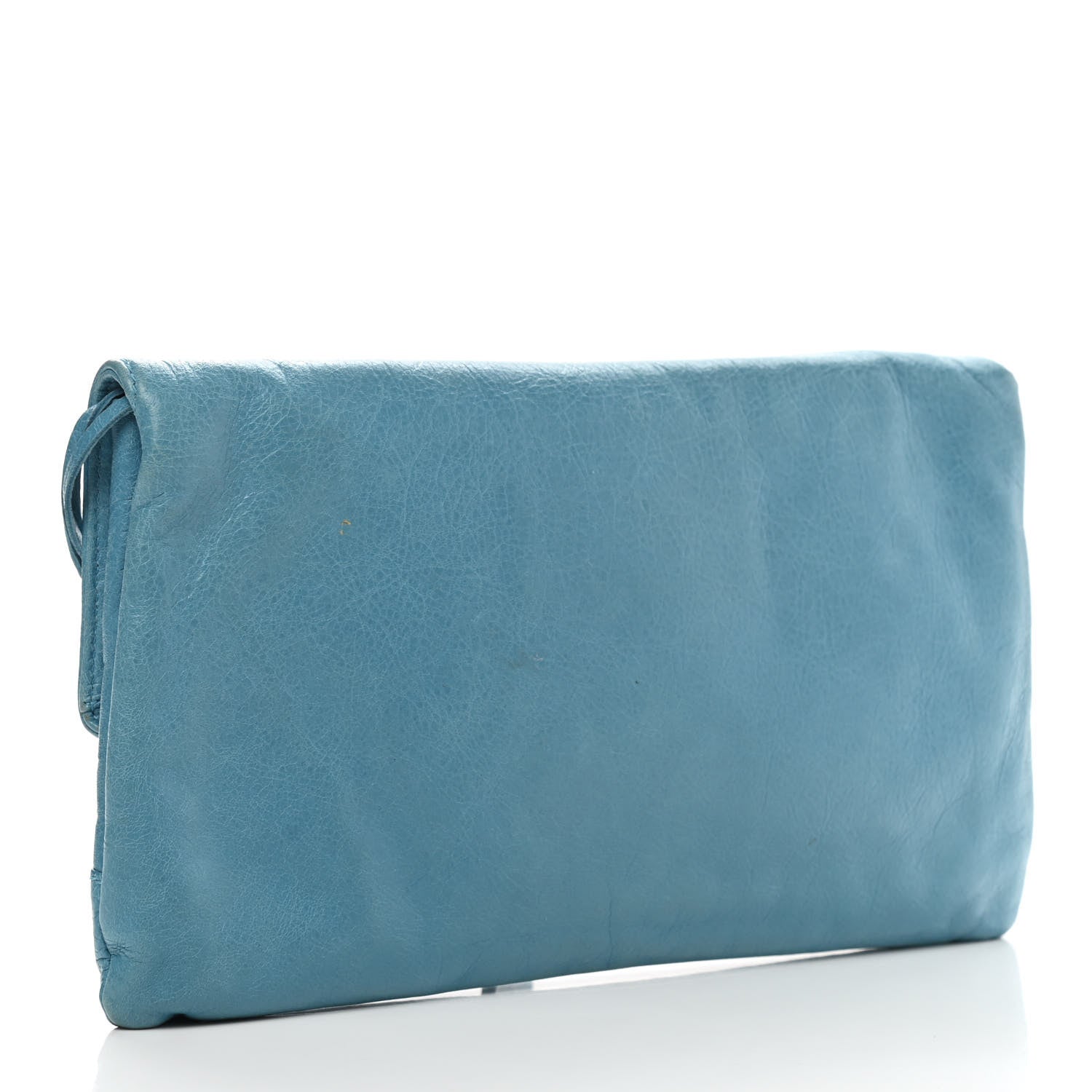Balenciaga Agneau Giant 12 Silver Hardware Envelope Strap Clutch Bleu Tropical 3 of 14