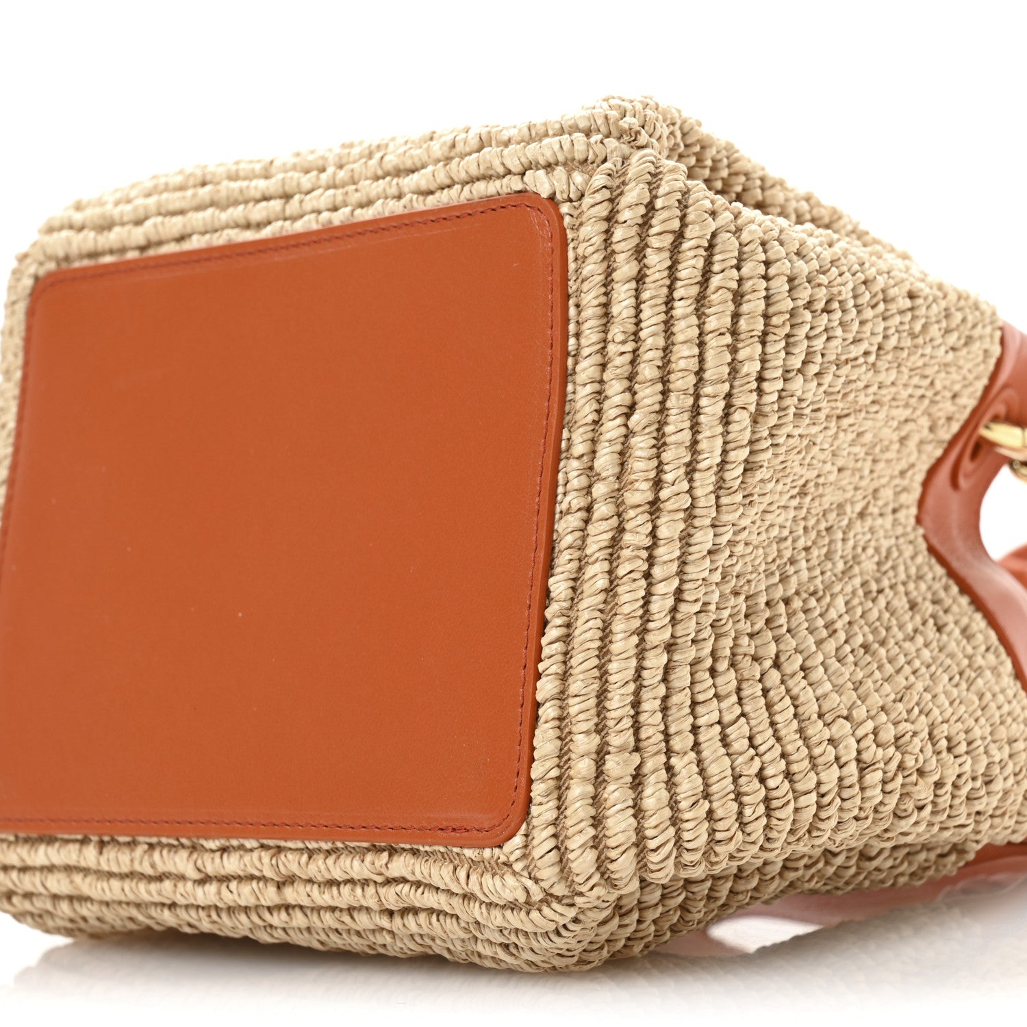 Bottega Veneta Raffia Nappa Small Parachute Shoulder Bag Natural Burned Orange 8 of 9