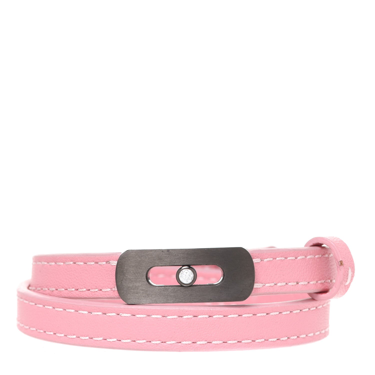 Messika Graphite Titanium Diamond Suede My Move Bracelet Baby Pink Taupe 1 of 10