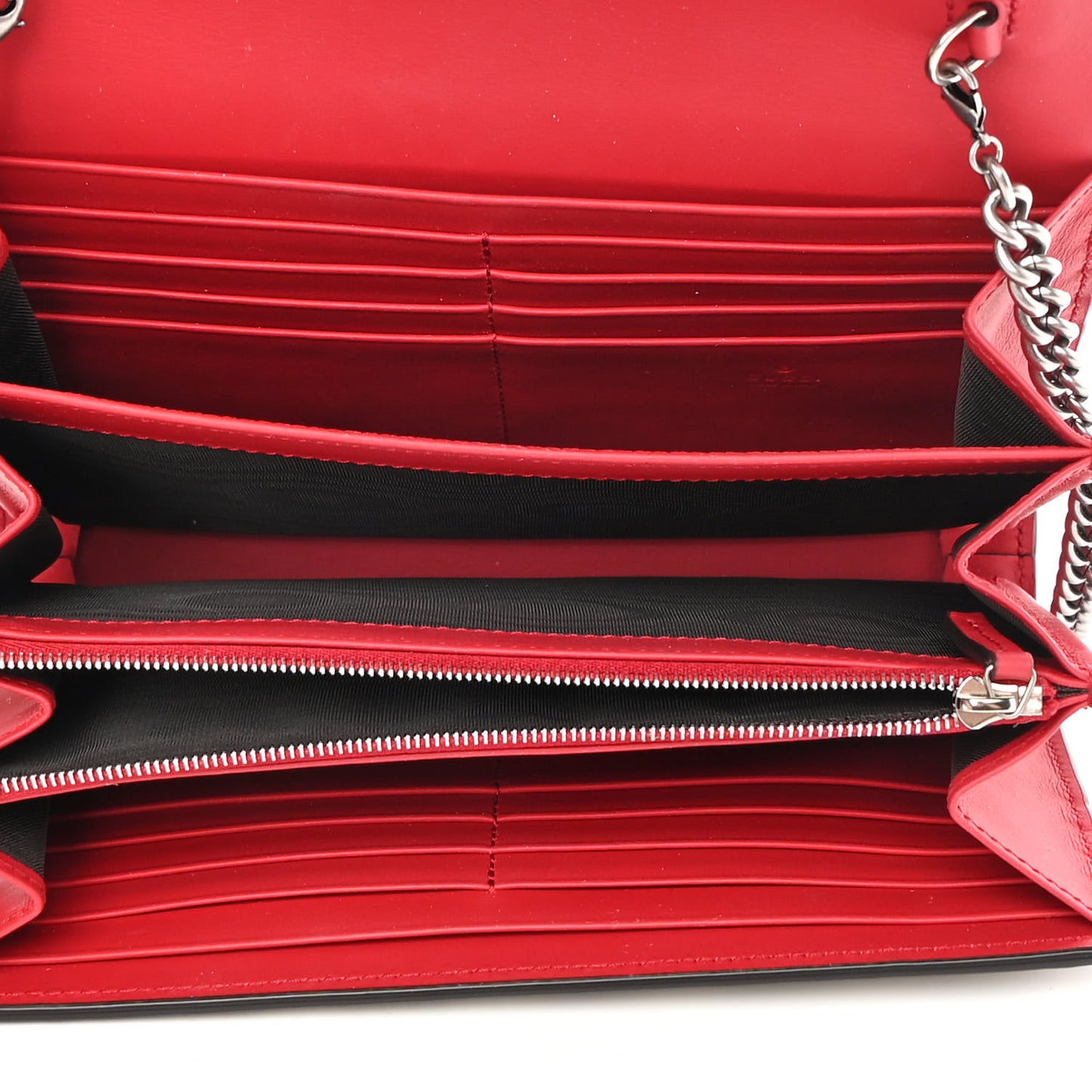 GG Supreme Monogram Mini Dionysus Chain Wallet Beige Vulcanic Red