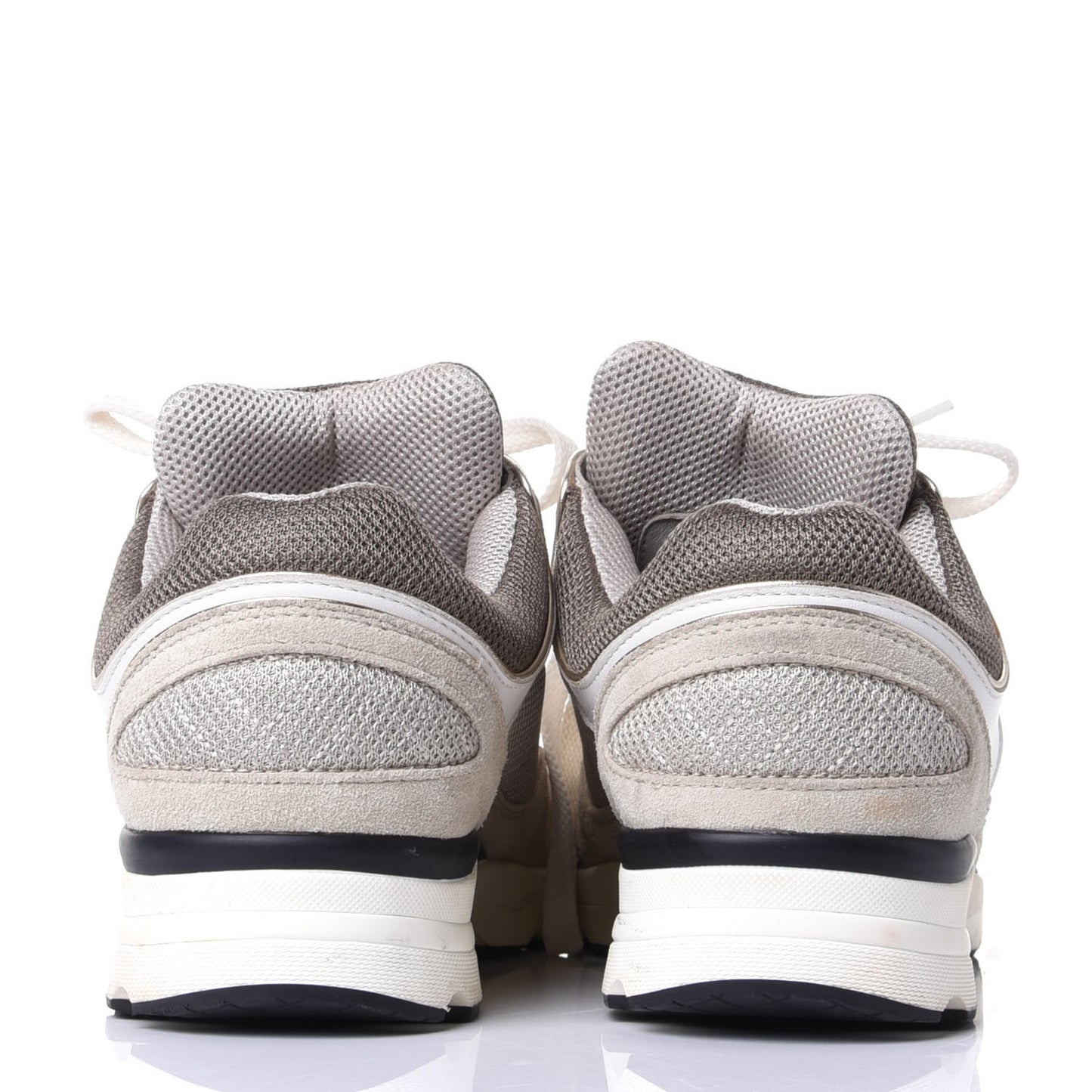 Suede Calfskin Womens CC Sneakers 38.5 Black White