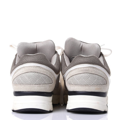 Chanel Suede Calfskin Womens CC Sneakers 38.5 Black White 6 of 11