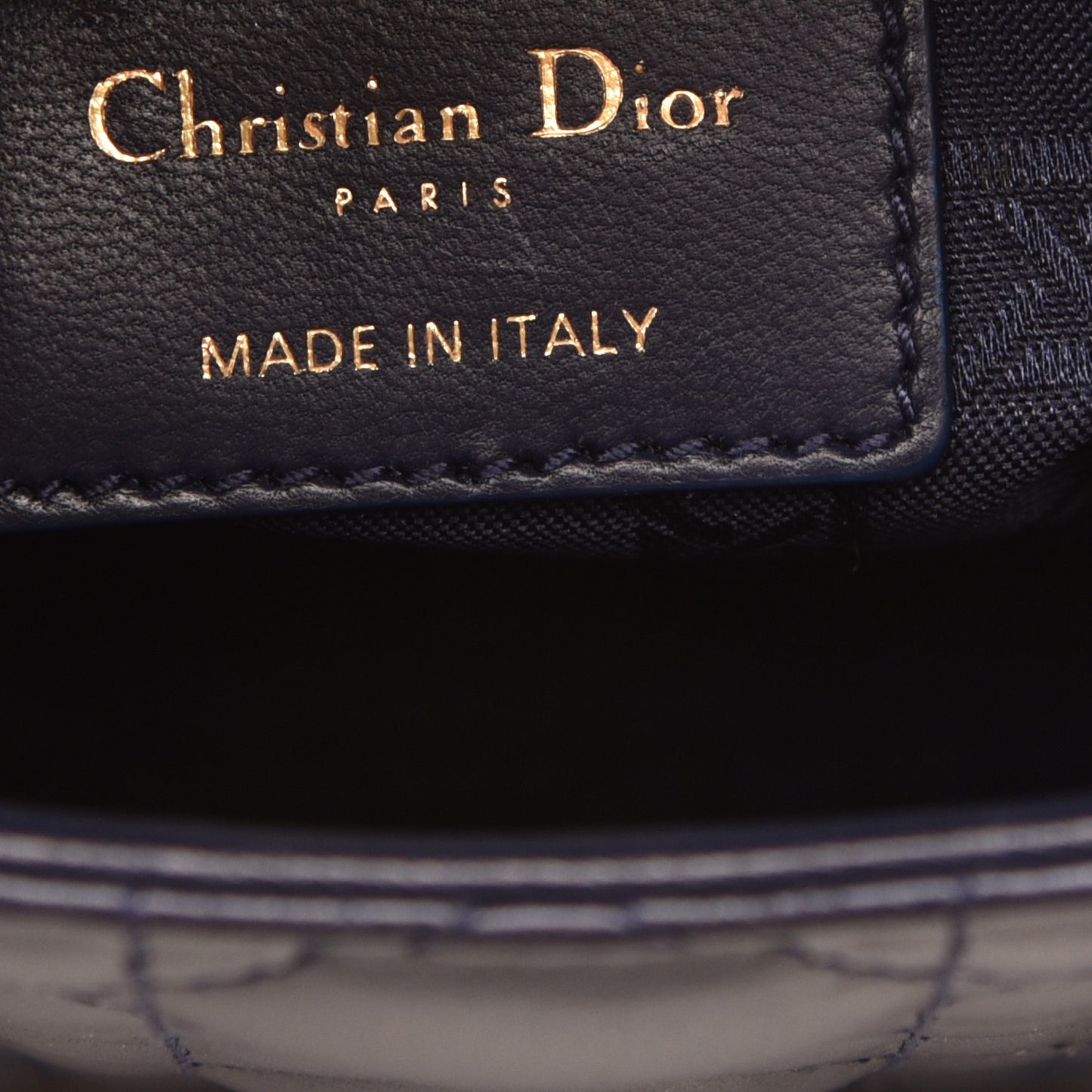 Lambskin Cannage Small Lucky Badges My Lady Dior Navy