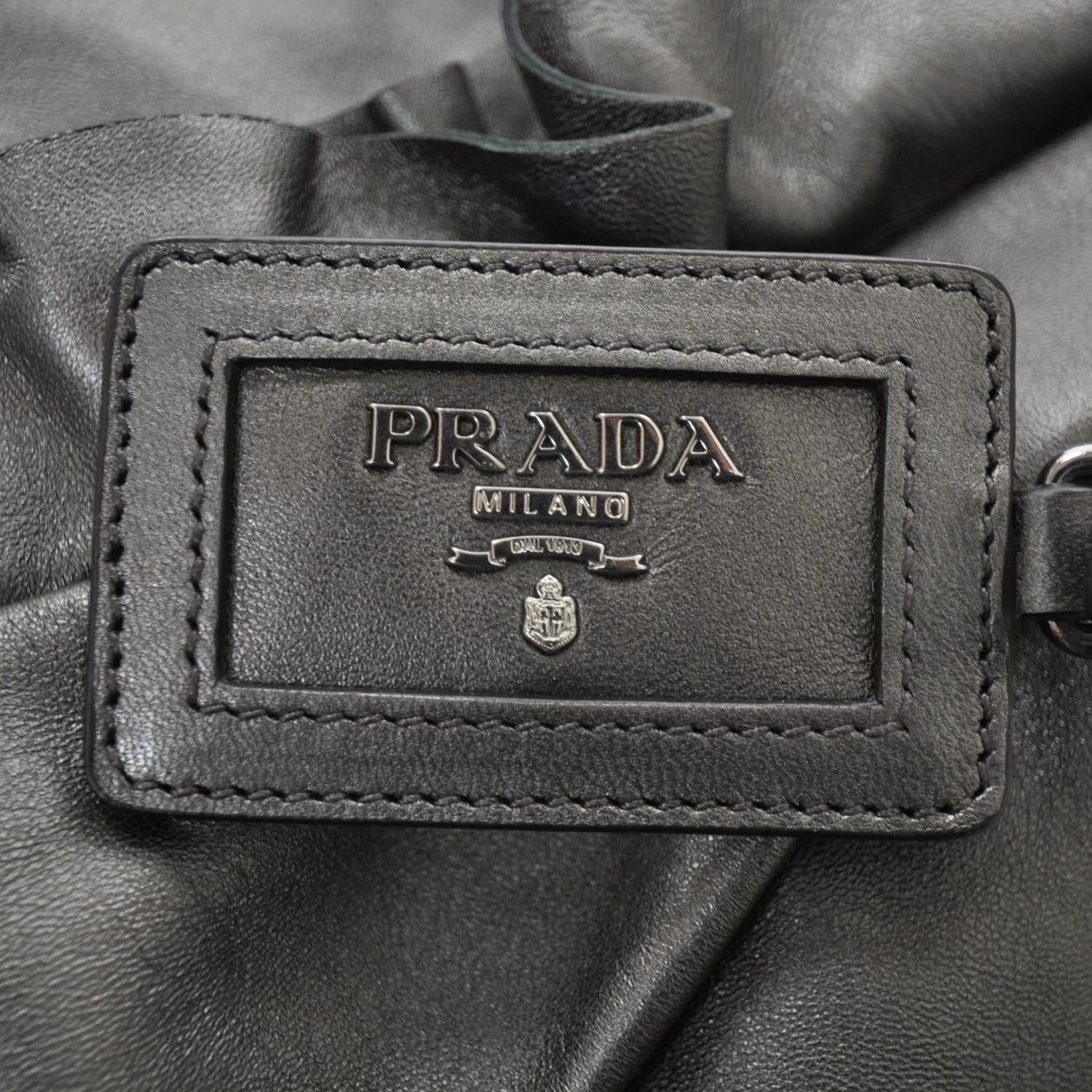 Prada Nappa Ruffle Hobo Silver 9 of 9