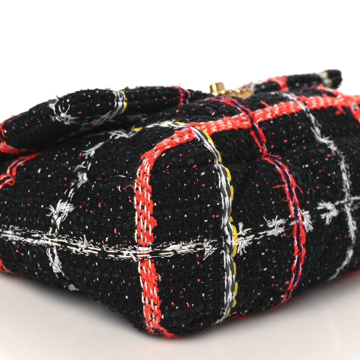 Tweed Quilted Large Chanel 19 Flap Black Orange Blue