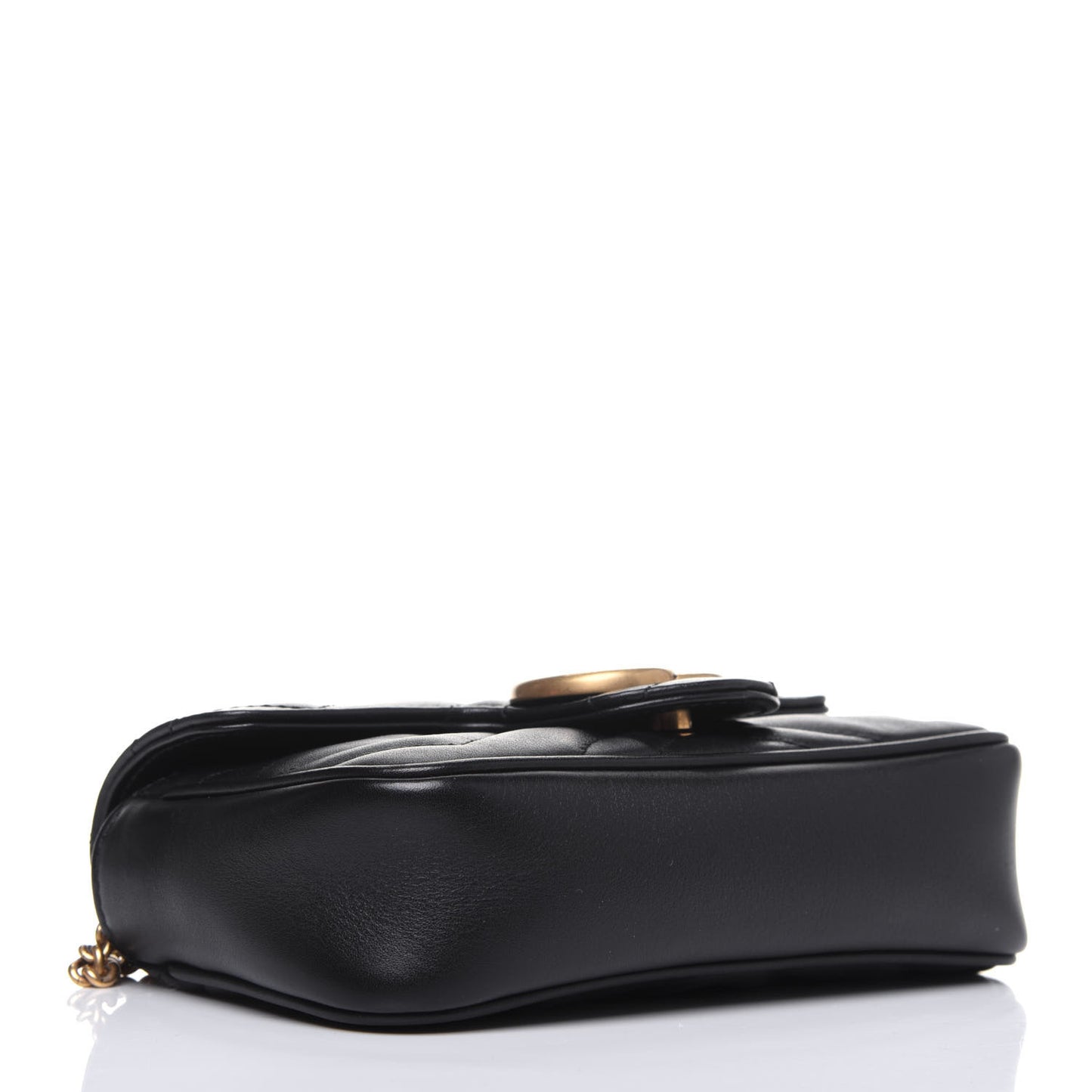 Calfskin Matelasse Super Mini GG Marmont Shoulder Bag Black