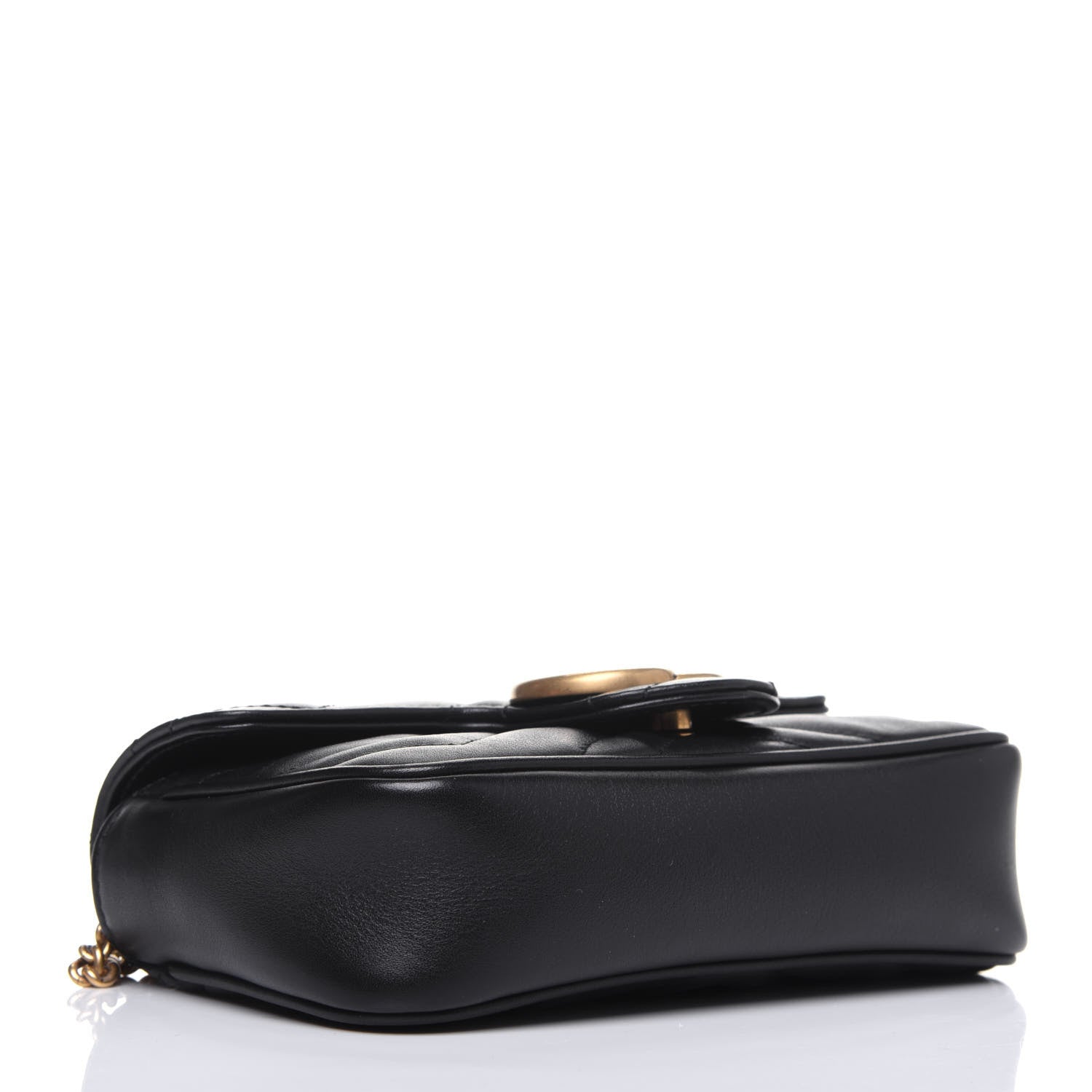 Gucci Calfskin Matelasse Super Mini GG Marmont Shoulder Bag Black 4 of 12