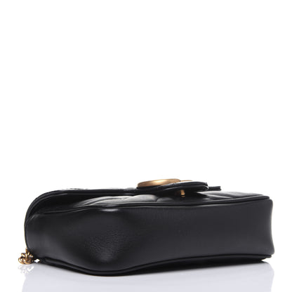 Gucci Calfskin Matelasse Super Mini GG Marmont Shoulder Bag Black 4 of 12