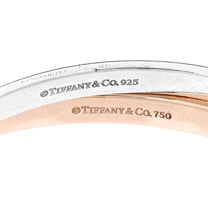 Tiffany 18K Rose Gold Sterling Silver 1837 Interlocking Bangle Bracelet 3 of 3
