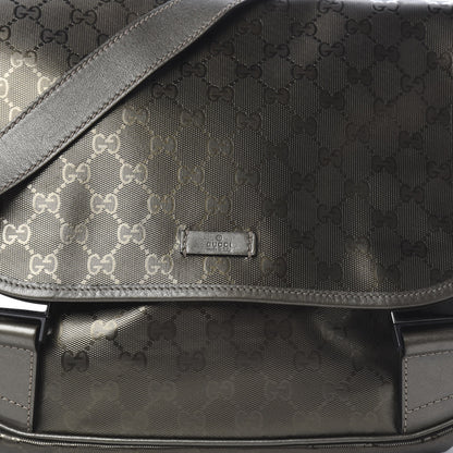 Gucci Imprime Monogram Medium Double Buckle Flap Messenger Bag Pewter 9 of 9