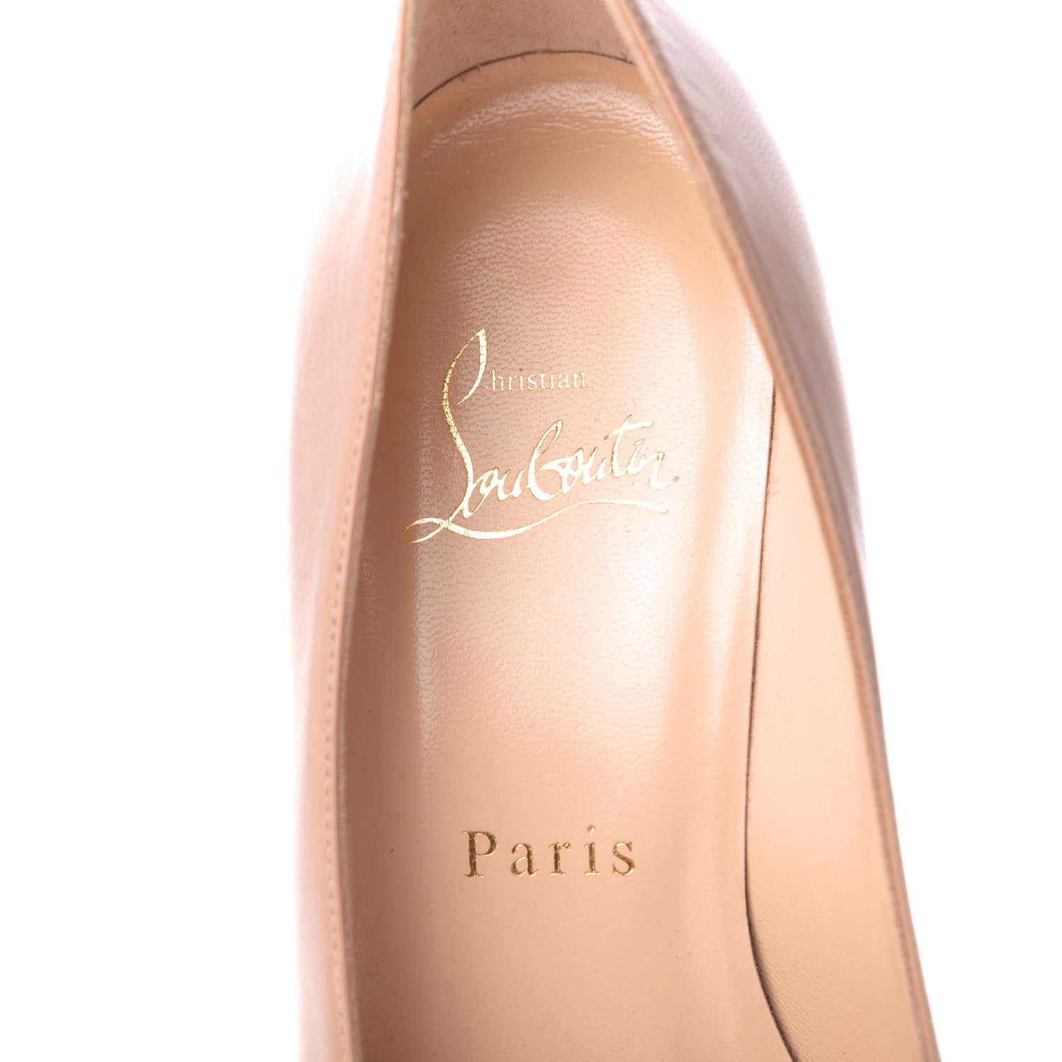 Christian Louboutin Kid Patent Geo 45 Pumps 37 Nude 6 of 7