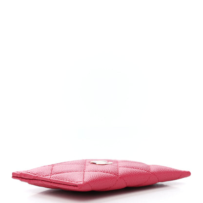 Chanel Caviar Quilted Card Holder Dark Pink 3 of 4